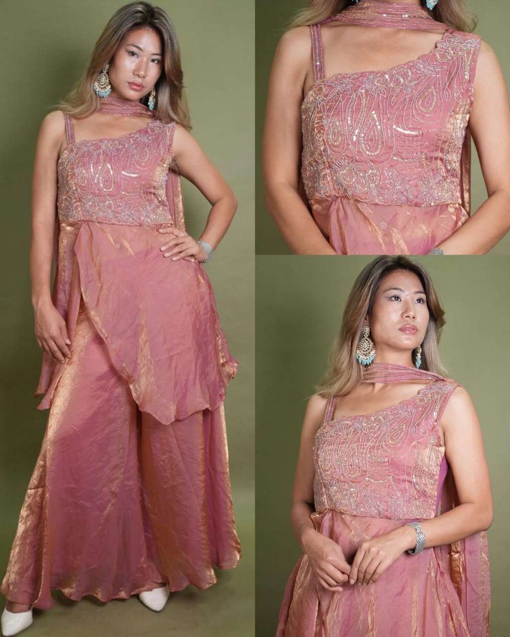 Premium Embroidered Organza Designer Dress