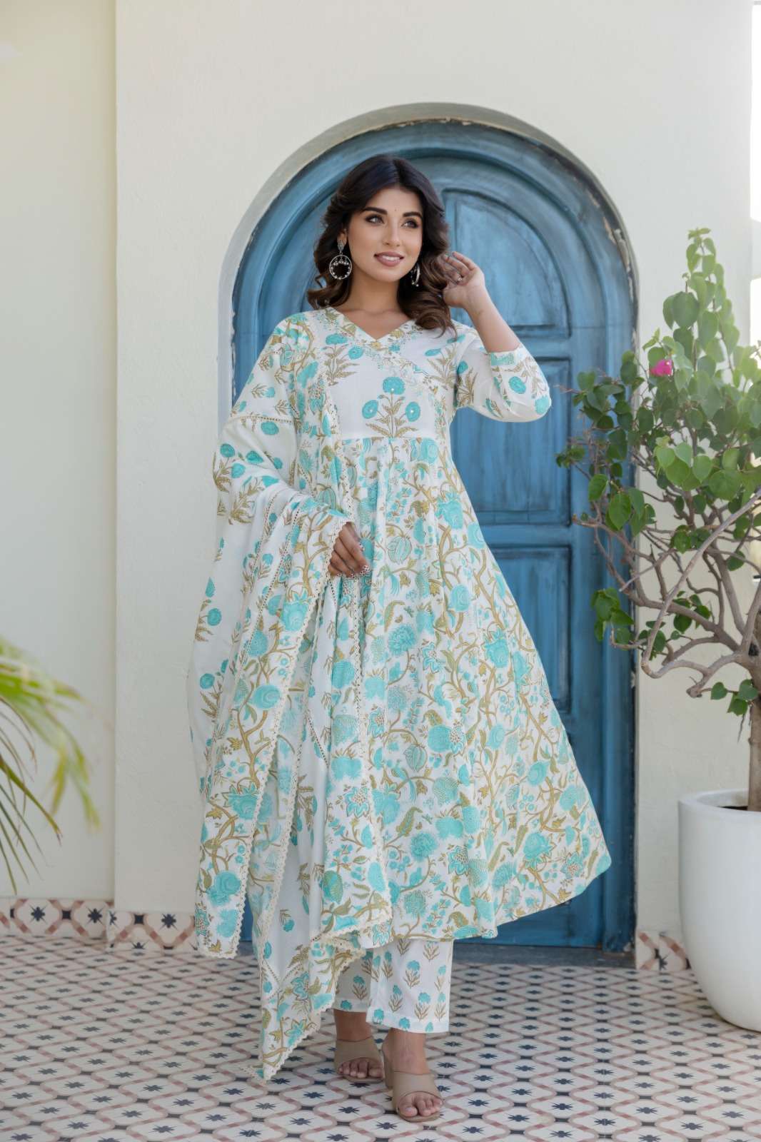 Premium Pure Cotton Floral Suit Set | Soft & Comfortable Ethnic Wear