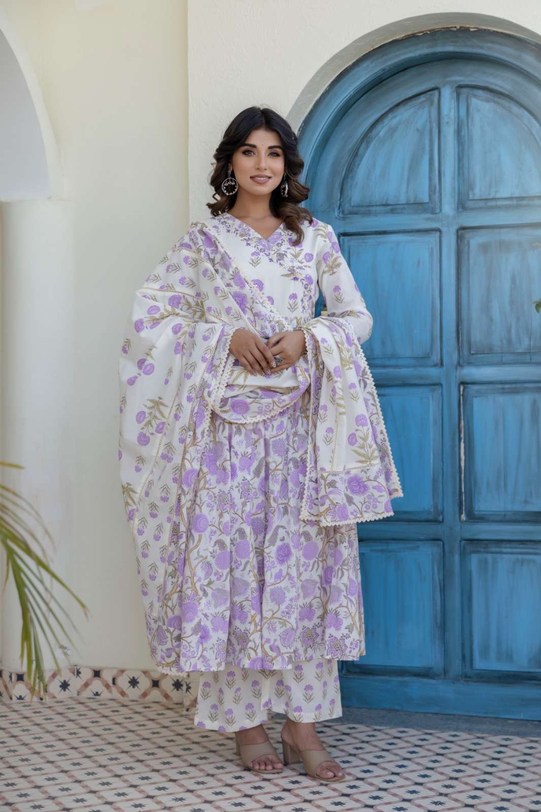 Premium Pure Cotton Floral Suit Set | Soft & Comfortable Ethnic Wear