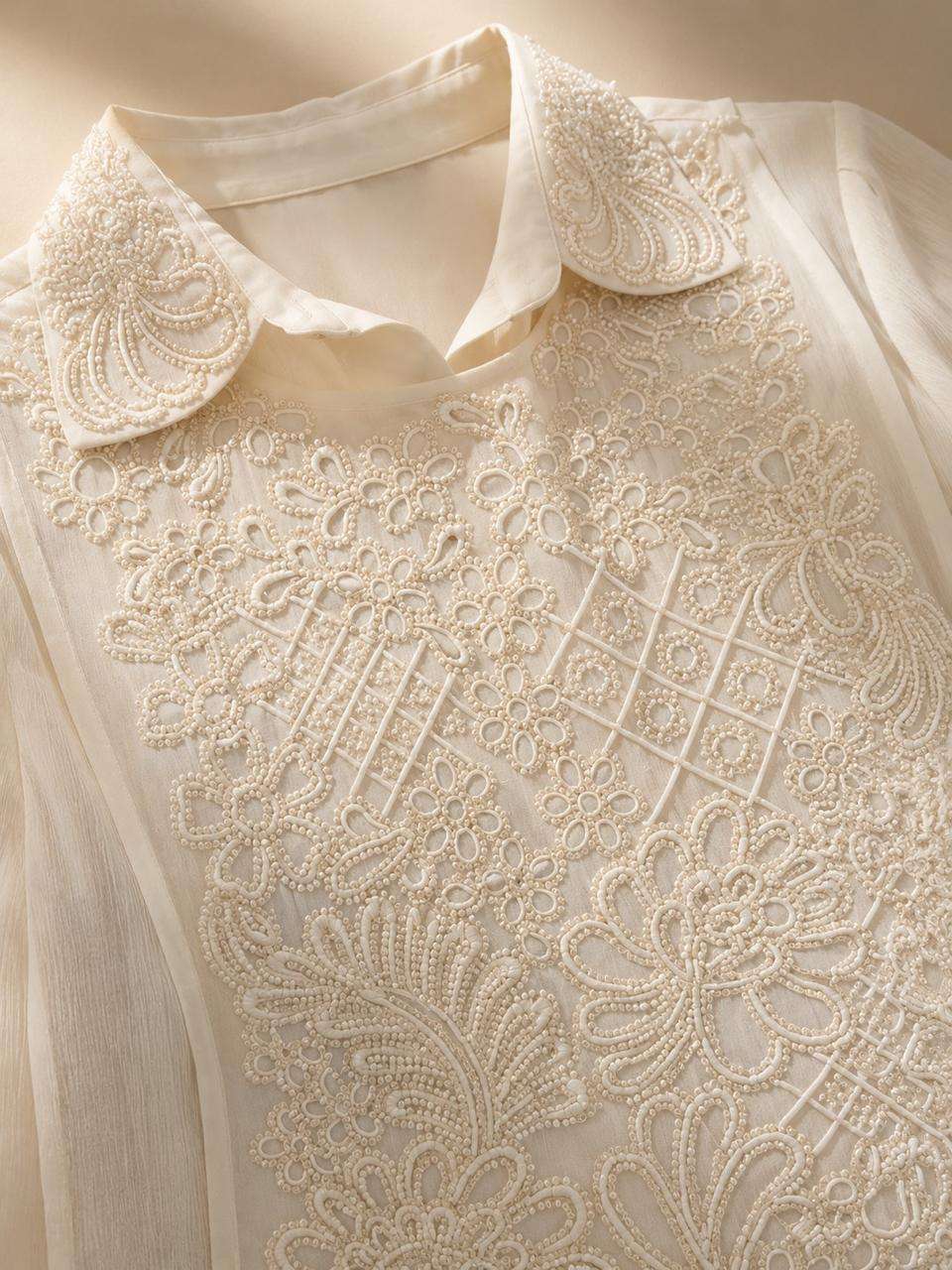 Designer Chinon Top & Bottom Set | Elegant Tone-to-Tone Embroidery Work | Premium Collection