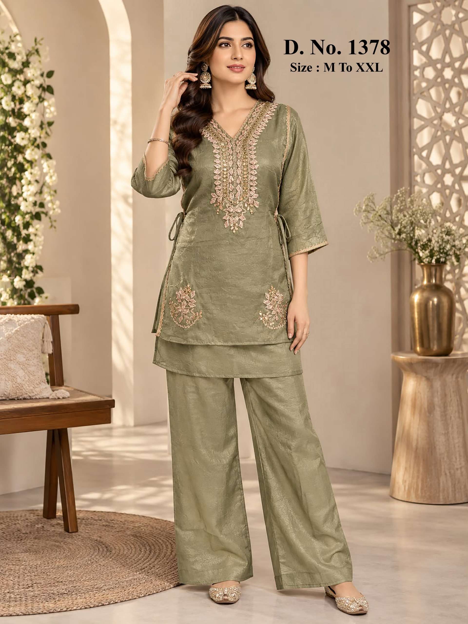 Glass Roman Fabric Suit Set | Designer Embroidery Work | Premium Festive Wear Collection