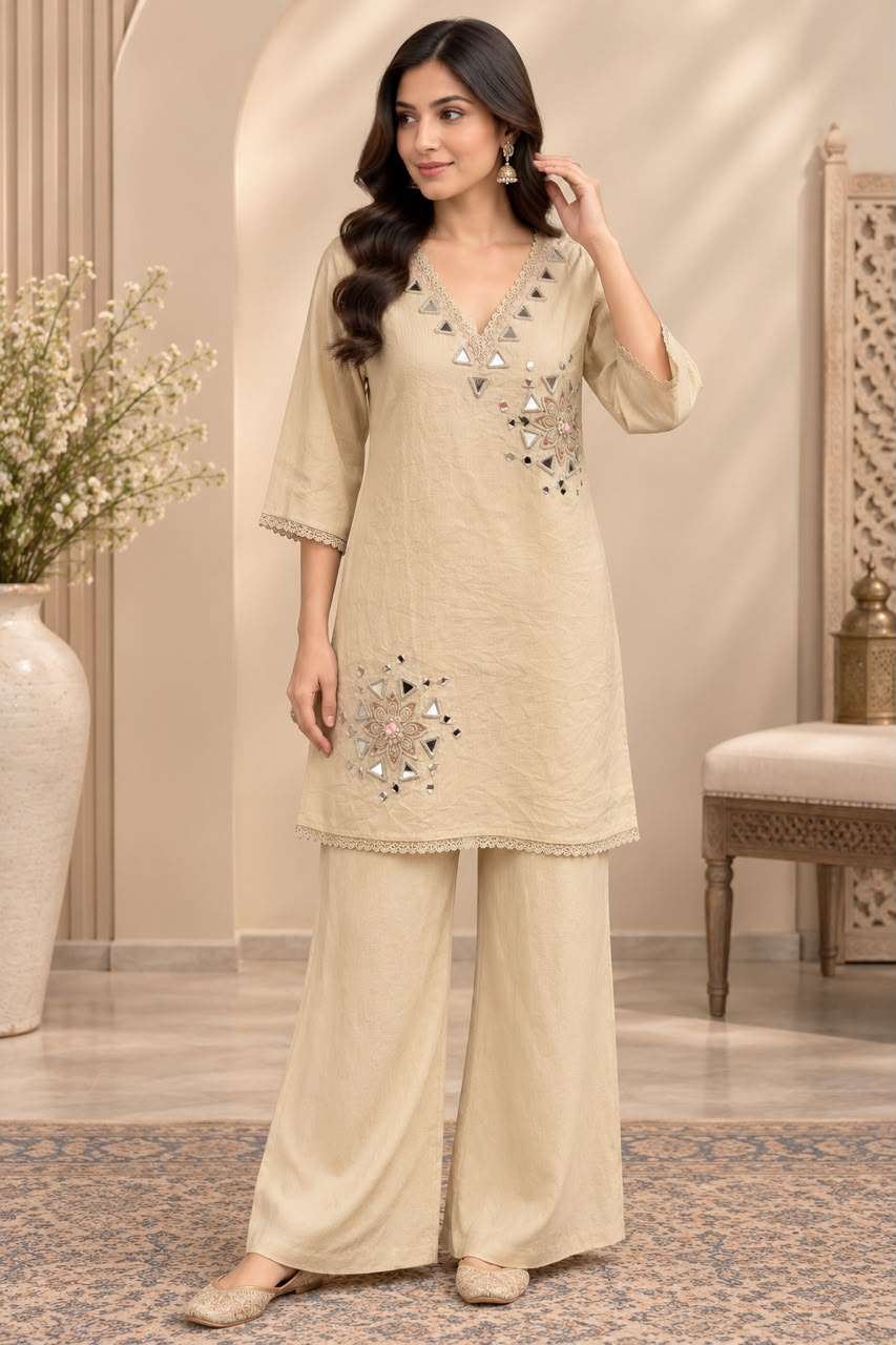 Glass Roman Fabric Suit Set | Designer Embroidery Work | Premium Festive Wear Collection