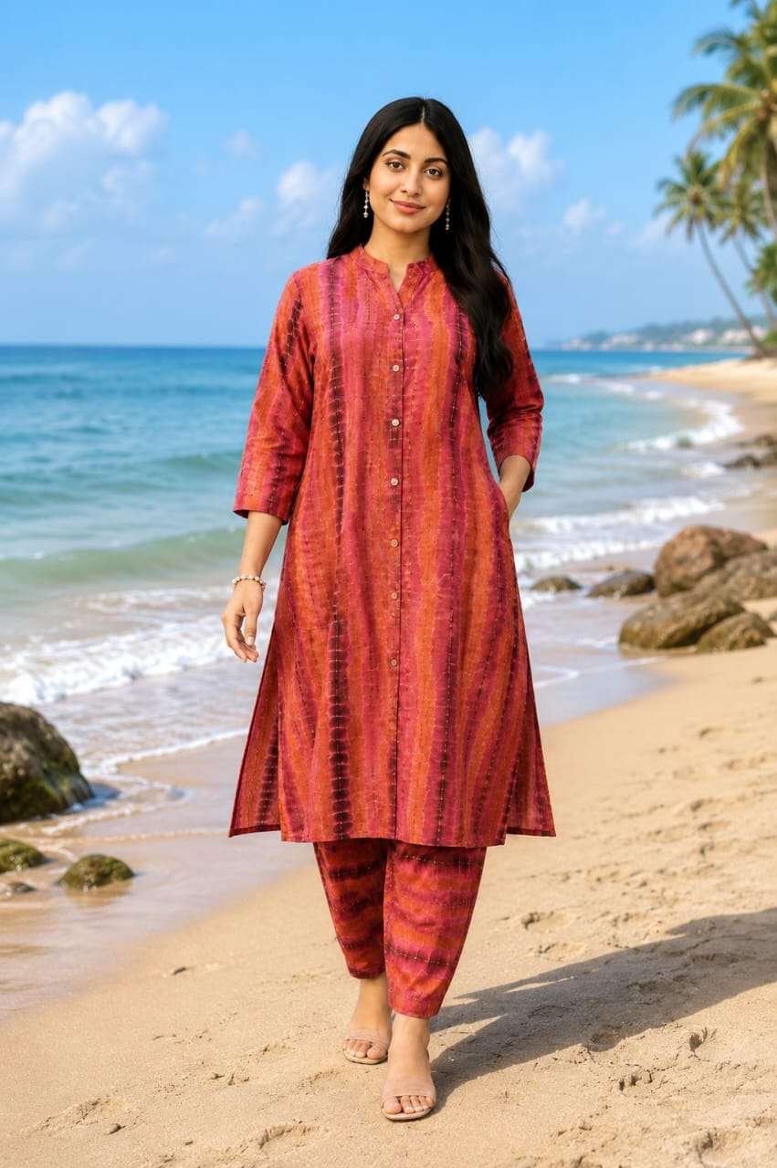 Printed Rayon Kurta with Matching Printed Pant Set for Women