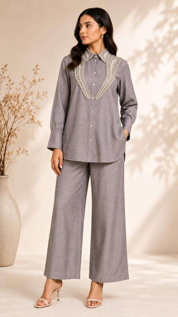Pure Fabric Co-Ord Set with Elegant Beads Work | Premium Designer Collection
