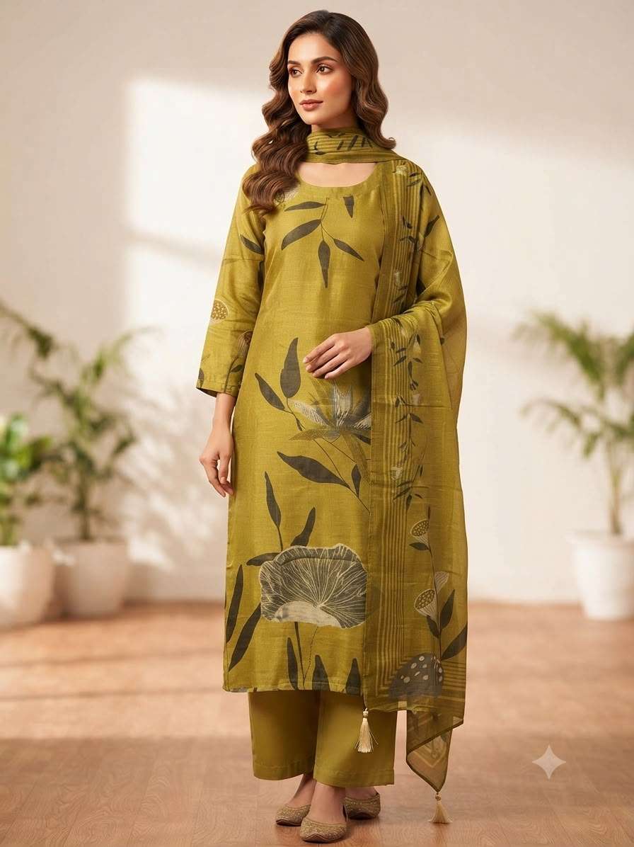 Pure Tissue Silk Suit Set | Elegant Floral Print | Premium Festive Wear Collection