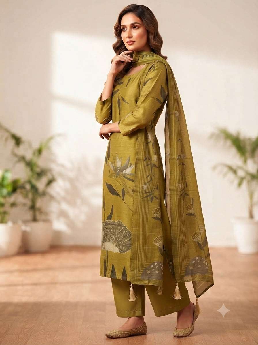 Pure Tissue Silk Suit Set | Elegant Floral Print | Premium Festive Wear Collection